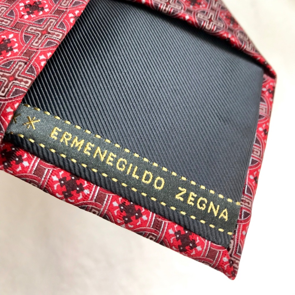 Ermenegildo Zegna Tie CARDINAL Red pattern Silk